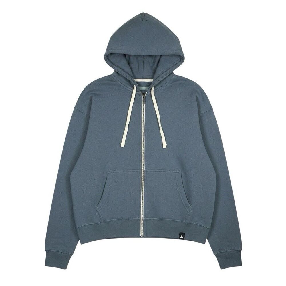 American Giant Hoodie Womens XL Gray Blue Midweight Full Zip Sweatshirt NEW